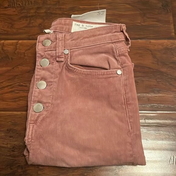 Rag & Bone Distressed Nina High Rise Ankle Skinny Raw Hem Corduroy Pants - Picture 2 of 14